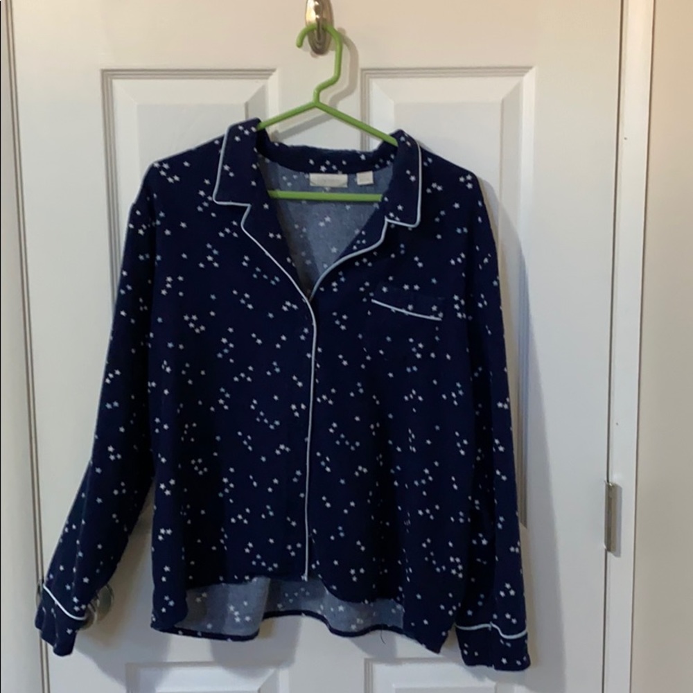 Nordstrom Lingerie Flannel Button Up Pajama Top